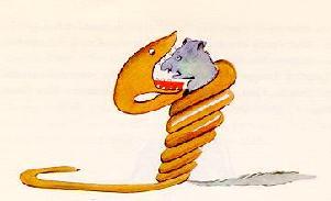 snake's eating a mouse